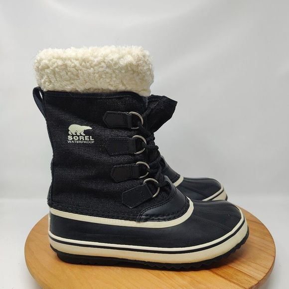 Sorel Shoes - Sorel Carnival- Womens- Size 6- Black- [NL 1495-011]- Lace Up- Winter Boots